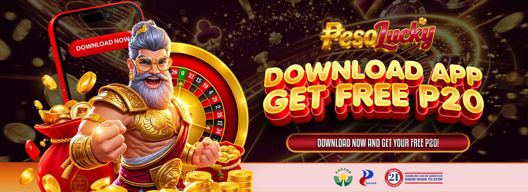 Get the app + deposit ₱100 → claim ₱20 free